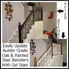 Updating A Painted Banister With Gel Stain Painted Banister Banisters Banister Remodel