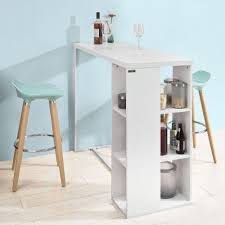 Sobuy Fwt39 W Table Haute De Bar Mange Debout Cuisine Avec 3 Etageres De Rangements Blanc Rakuten Mesa De Trabajo Plegable Mesas De Trabajo Mesa Alta