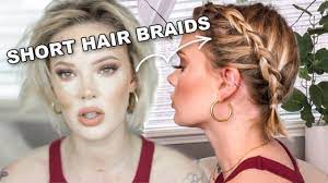 How To Braid Very Short Hair Easy Milk Maid Dutch Braid Tutorial Immallorybrooke Youtube