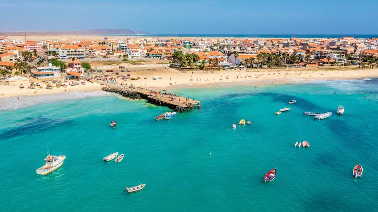 Sal, Cape Verde -- turquoise Atlantic water, sandy beaches and island coastline