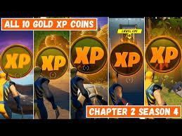 Xp coins or known as experience coins are a way to earn xp in fortnite introduced in chapter 2 season 1. All 10 Gold Xp Coins Locations In Fortnite Chapter 2 Season 4 Good As Gold Punch Card