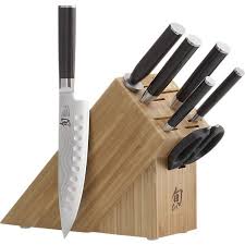 Shun Classic 8 Piece Knife Set Reviews Crate And Barrel In 2020 Knife Shun Knives Knife Block Set