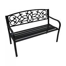 Featuring a sturdy metal frame and white polyurethane upholstered seat, this bench is the perfect. 2 Seater Black Metal Outdoor Garden Bench Seat Patio Park Chair 54 99 Oypla Stocking The Very Best In Toys Electrical Furniture Homeware Garden Gifts And Much More