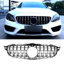 Carmonsons Pour Mercedes Benz Classe C W205 2015 C180 C200 C260 Chrome Pare Chocs Avant Amg Gt R Abs Accessoires De Calandre Voiture Aliexpress