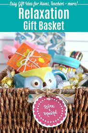 A pair of necessities makes for a basket of functional goodies! Diy Relaxation Gift Basket Fun Easy Gift Idea Hello Little Home
