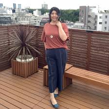 キューブガールコーデ フレアスリーブカットソー olkjv29059 刺し子風チェックガウチョパンツ olliv41074 eur3 エウルキューブ 大きいサイズ ぽっちゃり ぽっちゃりコーデ ぽっちゃりファッション キューブガール キューブガール fashion outfits style