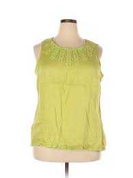 details about coldwater creek women green sleeveless blouse 1 x plus