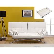 Canape Clic Clac En Simili Atlanta Ii Blanc Mobilier De Salon Canape Lit Blanc