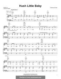 Hush Little Baby Por Folklore Partituras On Musicaneo