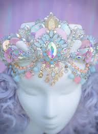 The Rainbow Crown Mermaid Wedding Crown Shell Crystal Crown Etsy In 2020 Crystal Crown Headpiece Jewelry Magical Jewelry