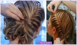 Braids & buns ponies & pigtails: Diy Herringbone Braid Updo Hairstyle Tutorial