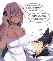 hinghoi, hoshimi miyabi, tsukishiro yanagi, zenless zone zero, absurdres,  commentary, english commentary, highres, 2girls, animal ears, bare arms,  bare shoulders, black hair, breasts, cellphone, closed eyes, dress, fox  ears, glasses, heart, heavy