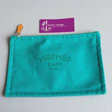 Our business is related to textile & leather products industry and we specifically deal in t shirts. Hermes Bain Pouch Green Cotton With Palladium Hardware Tlrk 73 Luxury Vintage Kl
