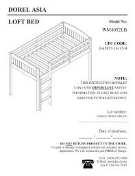 The hardware that came with them does not match up to a standard installation box and our electrician doesn't know what to do. Loft Bed Dorel Asia Manualzz