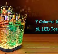 LED Ice Bucket - Portable Colorful Gradient Ice Bucket 6 Liter,Great for  Home Bar, Chilling Beer, Champagne and Wine (Four Leaved Clover-1pcs)