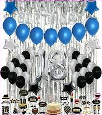 Decoraciones De 18 Cumpleanos Globos De Fiesta Azul Plata Para Ninas Ninos Acc Ebay