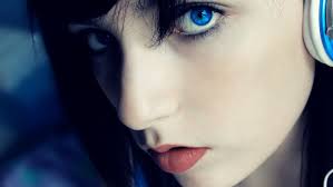 @geravys, taken with an unknown. Headphones Brunettes Women Blue Eyes Pale Skin Black Hair Wallpaper 1920x1080 230151 Wallpaperup