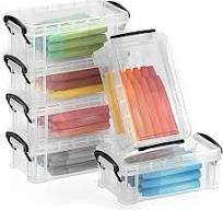 Amazon.com: OGANAZI 6 PCS Clear Plastic Crayon Boxes with ...