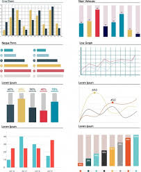 Chart Templates Collection Multicolored Shapes Flat Design