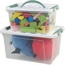 Image via make it, love it. Clear Toys Tubs With Lids Plastic Storage Childrens Games Storage