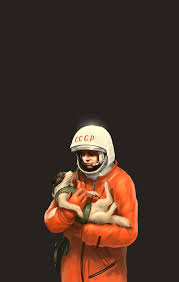 soviet cosmonaut yuri gagarin and laika the space dog the pioneers of manned space travel source kosmonavt sobaki illyustraciya kosmosa