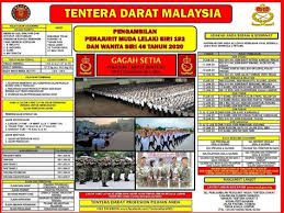 Tentera darat malaysia (tdm) mempelawa warganegara malaysia yang berkelayakan dan memenuhi syarat untuk menghadiri sesi pengambilan siri 183/43 tahun 2017. Jadual Pengambilan Tentera Darat 2017 Temuduga Tldm Jawatan Kosong Tentera Udara Kepada Yang Berminat Anda Boleh Semak Lokasi Pemilihan Yang Akan Diadakan Di Seluruh Malaysia Bermula Bulan September Depan Seo Rank