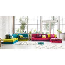 Banco Esquinero Modulable De 6 Plazas De Algodon Rosa Modular Corner Sofa Floor Seating Living Room Corner Bench Seating