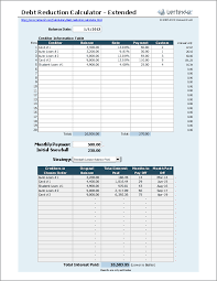 Debt Reduction Calculator Debt Snowball Calculator