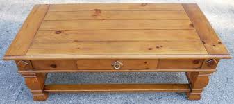 Large slabs of hardwoods make great table tops, desk tops and bar tops. Large Antique Style Pine Coffee Table With Single Storage Drawer