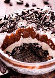 No Bake Oreo Dessert With Cream Cheese Cool Whip And Chocolate Pudding Chocolate Pudding Desserts Oreo Dessert Desserts