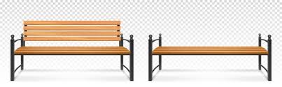 Decmode wood and metal bench. Free Vector Wooden Bench For Park Or Garden Realistic Set Of Outdoor Furniture For Seat Bench From Wood And Metal For Comfortable Rest Outside Isolated On Transparent Background