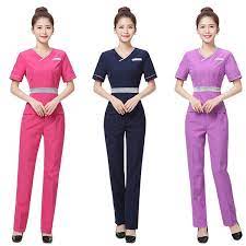 Maybe you would like to learn more about one of these? Women S Fashion Spa Tunic Suit Beautician Clothing Short Sheeve Nursing Uniforms Beauty Salon Uniforms Work Clothes Wish
