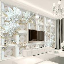 3D Ivory Floral Flower Butterfly Modern Wall Mural Wallpaper Living Room Bedroom | eBay