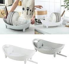 SECRET DESIRE™ Dish Drying Rack with Water Outlet Multipurpose Durable Kitchen  Drain Holder Gray : Amazon.in: Home & Kitchen