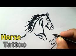 Horse Tattoo Drawing Super Art For Kids Drawing Tattoos Animal Easy How To Draw Horse On Paper Youtube Horse Tattoo Animal Tattoos Drawing For Kids