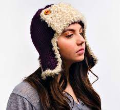Womens Accessories Purple Womens Hat Purple Ear Flap Hat Etsy Ear Flap Hats Chunky Knit Hat Flap Hat