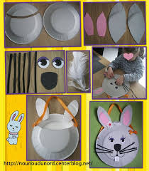 Assiettes en papier assiette carton assiettes jetables loisir creatif enfant bricolage enfant assiettes en carton à décorer : Le Panier De Paques En Forme De Tete De Lapine 2013 Panier De Paques Panier De Paques Lapin Panier De Paques Maternelle