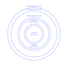 Table measurement, number of persons & room needed. Circle Round Table Sizes Dimensions Drawings Dimensions Com