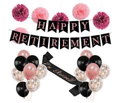 Rose Gold Retirement Party Decorations Woman Retired Balloons Happy Retirement Ball Retirement Party Decorations Retirement Decorations Happy Retirement Banner