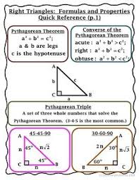 Right Triangles And Trigonometry Graphic Organizer Reference Sheets Freebie Trigonometry Gre Math Right Triangle