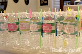 You can make the bottles ultra cute by wrapping personalized themed baby shower water bottle labels. Free Printable Happy Birthday Water Bottle Label Wraps Mom 4 Real