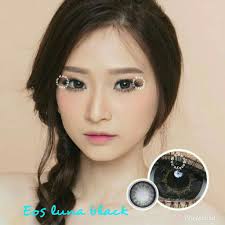 Jual softlens eos luna black