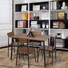 Dporticus Kitchen Dining Room Sets Rustic Industrial Style Wooden Kitchen Table And Chairs With Wooden Kitchen Table Wooden Kitchen Furniture Dining Room Sets