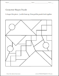 Your task is to dissect pictures to rearange the pieces into new shapes in the following brain puzzles. Geometric Shapes Printable Puzzle 1 Student Handouts