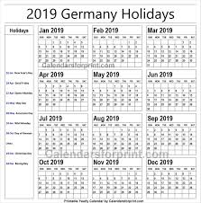 2019 Calendar With Holidays Germany Printable National Holiday Calendar Holiday Calendar Philippine Holidays