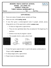 Write a sentence that mentions a foreign country, a sport, and an athlete. Grade 3 2020 21 Nouns Worksheet 1