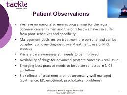 All healthcare professionals have a duty to see that patients receive the best possible care, and aftercare, following a diagnosis of cancer, and to ensure their patients are not just living, but. Prostate Cancer Support Federation Charity NÂº We Have No National Screening Programme For The Most Common Cancer In Men And The Only Test We Ppt Download