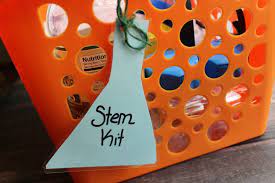 We set out our dollar store stem kit on the math and science table for the kids to use. Encouraging Stem At Home Diy Stem Kit The Taylor House