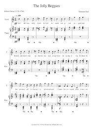 The Jolly Beggars Words By Robert Burns 1759 1796 Music C By Thorium Star 2020 Sheet Music For Piano Tenor Piano Voice Musescore Com