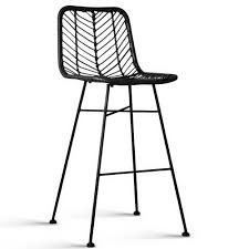 Black And White Wicker Bar Stools Artiss Set Of 2 Wicker Bar Stools Online Only Wicker Bar Stools Rattan Stool